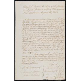 Copy of a Deed of Purchase of the Wesleyan Mission Station at Kaeo, Whangaroa, New Zealand, August 16, 1823