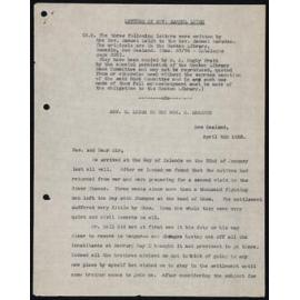 Letters from 4th April 1822 to Rev. Samuel Marsden [Parramatta, Australia] from Rev. Samuel Leigh [Paihia, New Zealand] Regarding the Conduct of Thomas Kendall