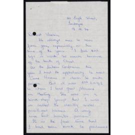 Letter Addressed to Sister [Hobbs] from Wally and Family