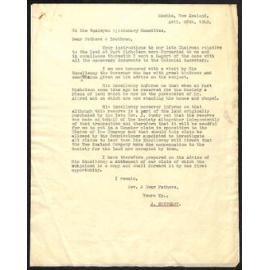 Letter to the Wesleyan Missionary Committee from Rev. J. Whiteley
