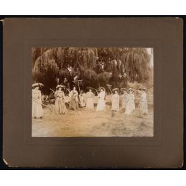 Sydenham Methodist Church - Women Harvesting Hay, Golden Jubilee Cake, and Formal Group Photograph of Sunday School Teachers