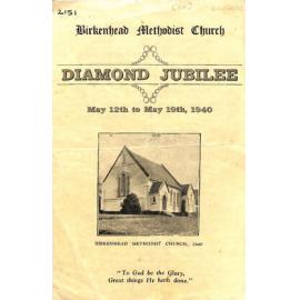 Birkenhead Methodist Church - Diamond Jubilee - May 12th to May 19th 1940