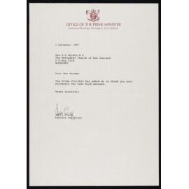 Correspondence with New Zealand Prime Minister David Lange