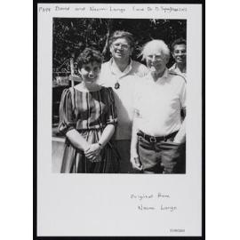 David and Naomi Lange with Dr. Donald Soper [Lord Soper]
