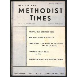 The New Zealand Methodist Times (Vol. 51 No. 21) - 25 February 1961