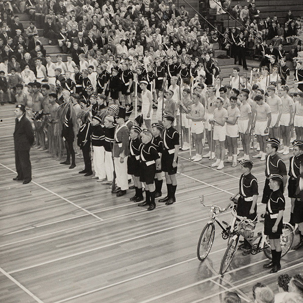 Otahuhu Boy's Brigade - David Lange Leads the Otahuhu Combined Band (1961).[Kei Muri Māpara/Methodist Church of New Zealand Archives Christchurch, Large File Drawer 3, Files 8-9]. https://keimurimapara.methodist.org.nz/nodes/view/7834